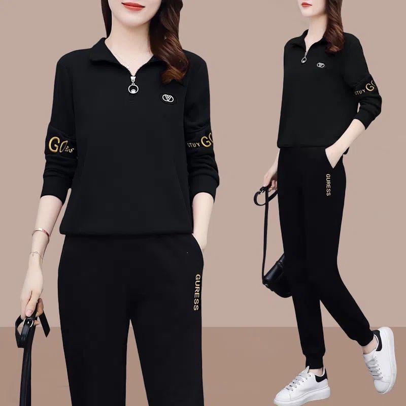 Women's Spring & Autumn Leisure Sportswear Suit: Loose Two-Piece Running Outfit for Middle-Aged & Elderly Ladies