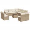 12 Piece Garden Sofa Set with Cushions Beige Poly Rattan