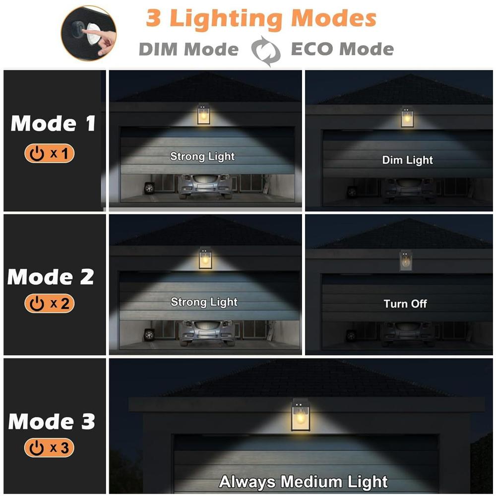 Metal Solar Outdoor Wall Light With Glass Lampshad Porch Wall Mounted Lighting Motion Sensor Houses Porches Garages Courtyard