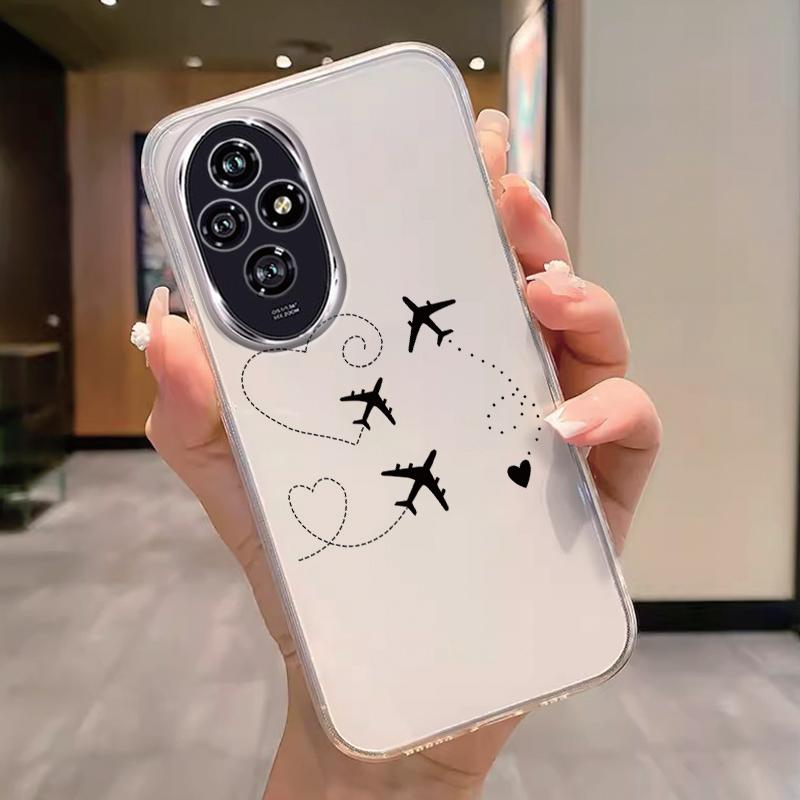 Transparent Case For Honor 200 400 Pro Lite Cover Cartoon Flowers Butterfly Soft TPU Shockproof Fundas Shockproof Bumper Bags