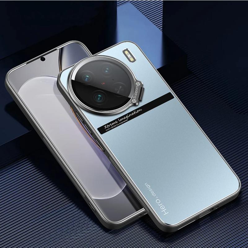 For Vivo X100 Ultra X100S Pro Metal Lens Camera Holder Cover for Vivo X100Ultra X100 S X 100 Pro Shockproof Slim Matte Protection Kickstand Case