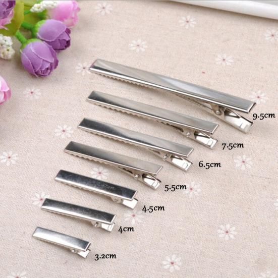 20 Pcs Flat Metal Single Prong Alligator Clips Barrette Bows DIY Hair Accessories