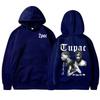 Худи с принтом рэпера Тупака 2Pac Мужское и Женское Спортивная одежда Унисекс Худи Модный Принт с Буквами Хип-Хоп Спортивная одежда Повседневное