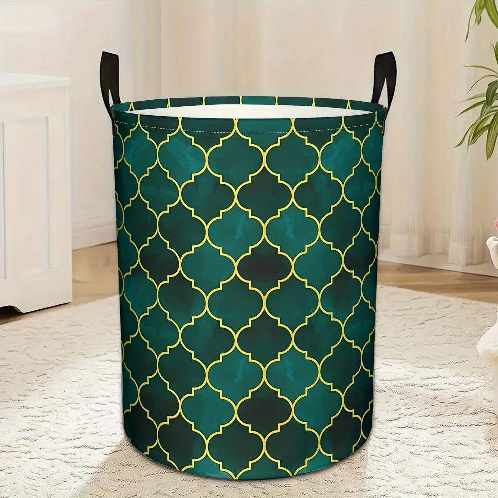 1pc, Laundry Basket Mosaic Laundry Hamper Basket, Storage Basket Tote Bag Collapsible Organizer Basket for Bathroom, Laundry, Bedroom, Laundry Baskets