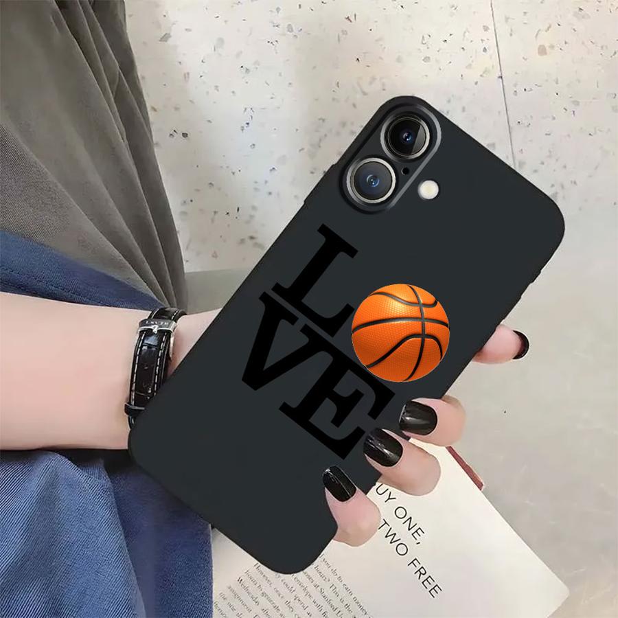 Чехол для iPhone XS Max 17Air 13 12 11 17 Pro Max XR 15 16 14 Plus 7 8 Черный Мягкий Чехол для Телефона Спорт Любовь Баскетбольная Текстура