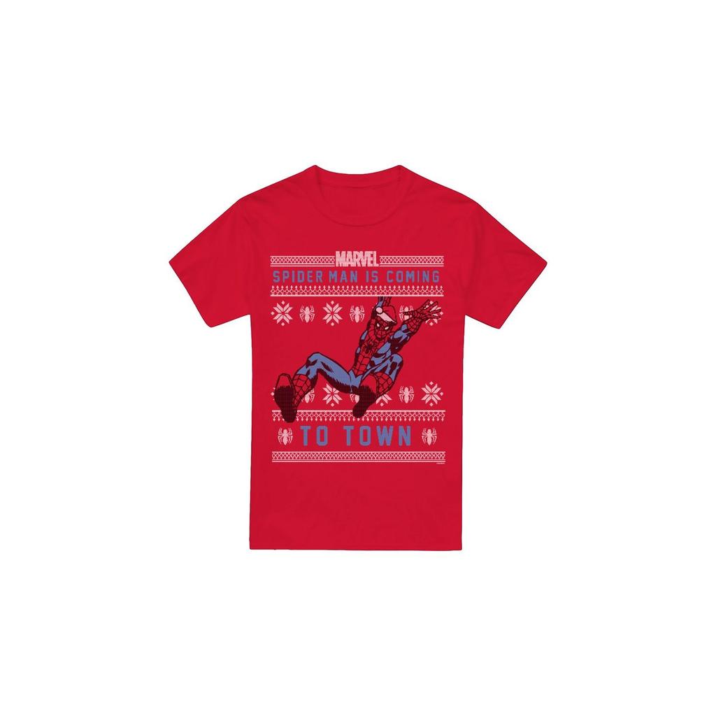 Spider-Man Мужская рождественская футболка-свитер