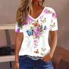 Casual Versatile High-quality Women's Short Sleeved V-neck T-shirt
