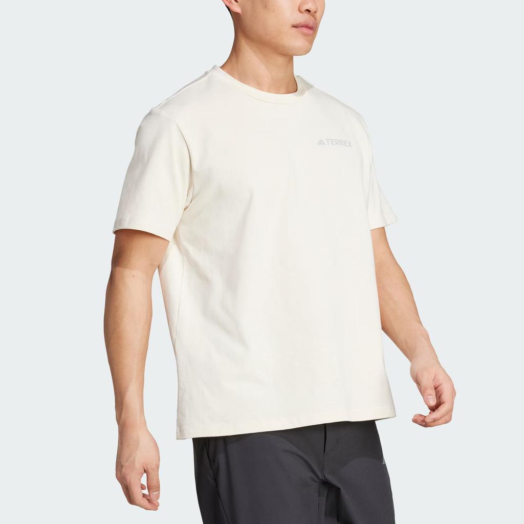 Adidas Terrex Outdoor Fashion Simple Loose Pullover Round Neck Short Sleeve T-Shirt Men Tops Undyed JI8310