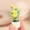 1pcs 1:12 Doll House Miniature Flowers Fairy Garden Ornament Mini Potted Plant Flowers Pot DollHouse Decor