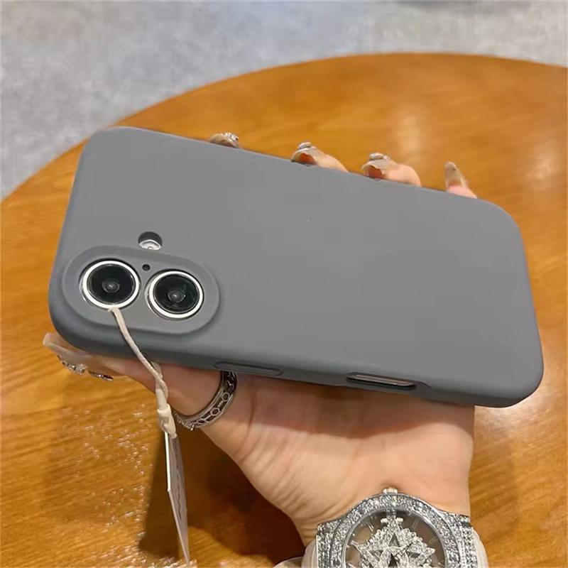 Высококачественный жидкий мягкий силиконовый чехол для телефона для iPhone 16 15 14 12 13 Pro Max Plus Защита камеры Ударопрочный бампер Задняя крышка