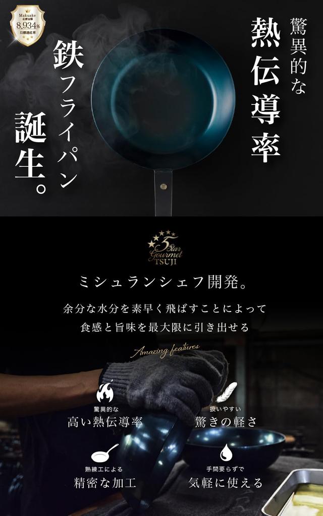 Сковорода из чугуна Tetsu 20 см Не требует приправ Совместима с IH Совместима с газовой плитой Легкая Производитель Tetsuya Tsuji