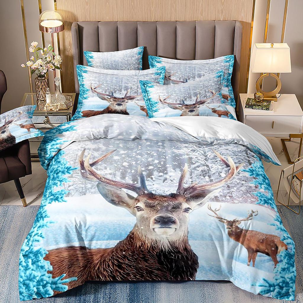 Лошадь Трехпредметный Цветок 3D Цифровая Печать Пододеяльник Простыня Наволочка Комплект Постельного Белья