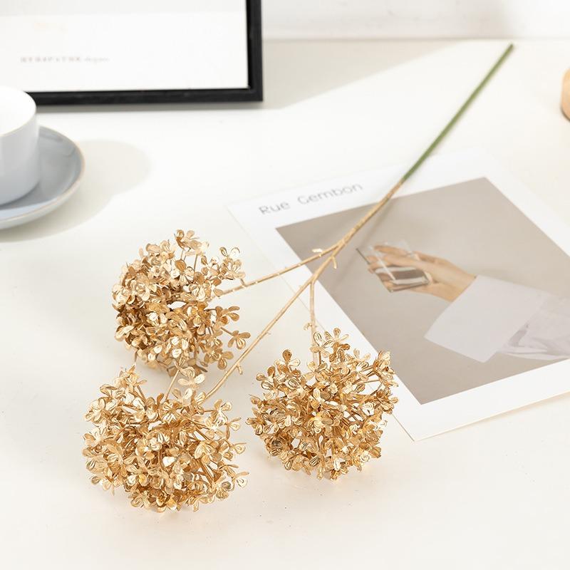 Золотой букет искусственных цветов Искусственное растение Украшение для дома, комнаты, Рождественское украшение, Новогодние подарки, Аксессуары