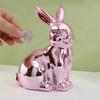 Пасхальный кролик, блестящая статуэтка кролика, копилка, винтажная скульптура кролика для домашнего офиса, декор стола, принадлежности для весенней вечеринки