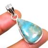 Republic Larimar Gemstone 925 Silver Plated Handmade Jewelry Pendant 1.51"