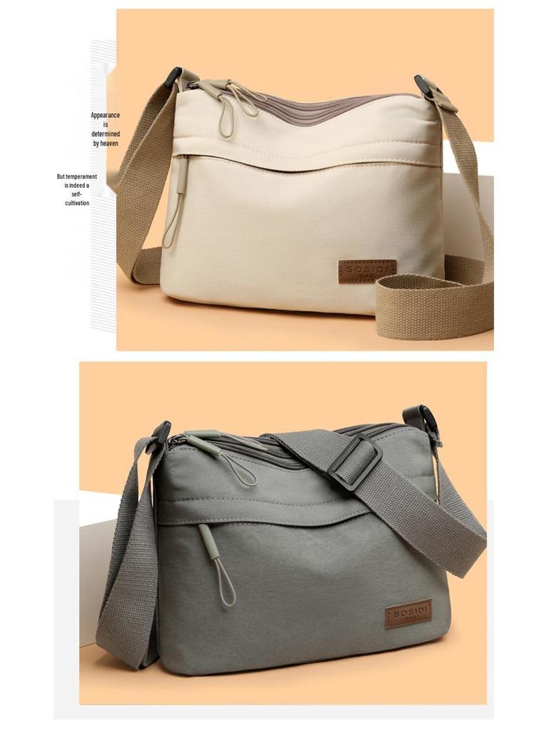 Легкая женская нейлоновая водонепроницаемая сумка кроссбоди - Повседневная, многослойная, портативная, модная маленькая квадратная сумка