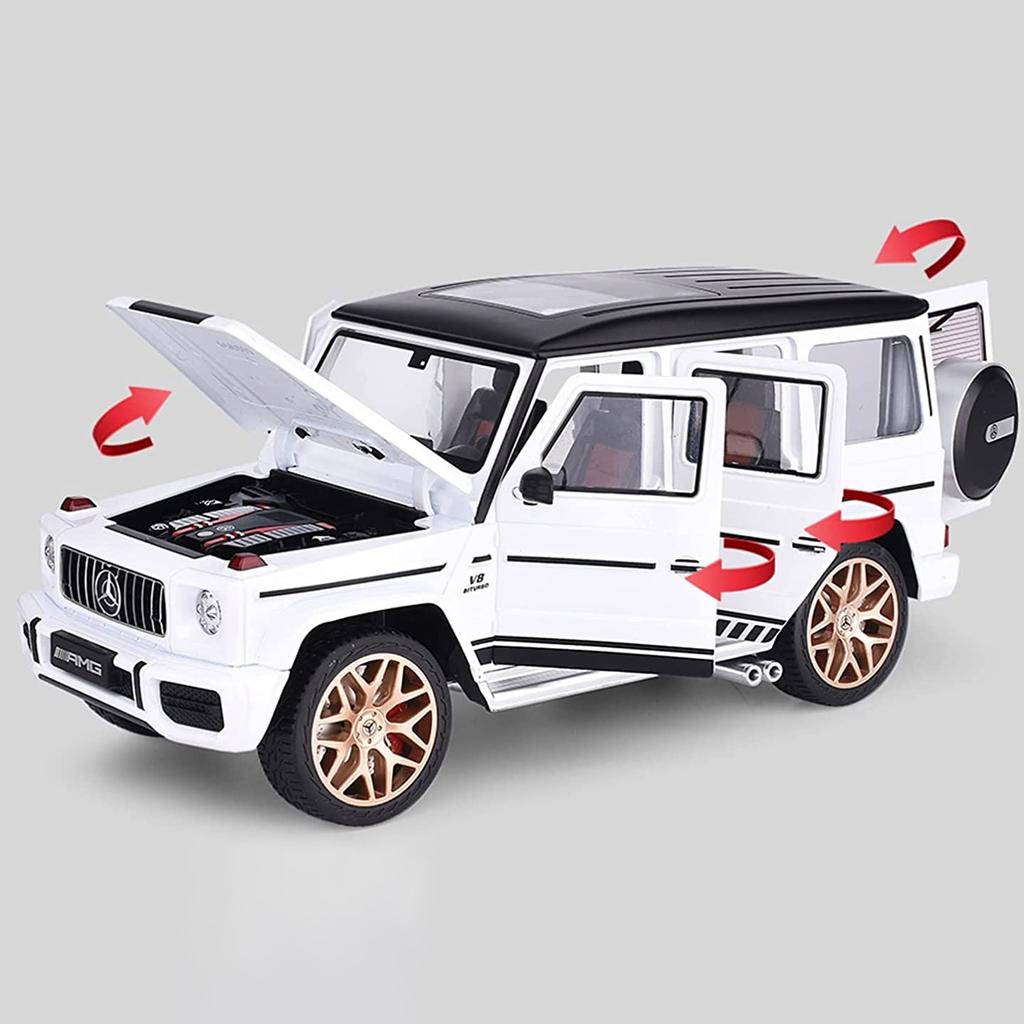 Масштаб 1/18 Benz G63 Wings of Dark Night ORV, литая под давлением модель автомобиля, игрушечный автомобиль с откатным механизмом, звуком и светом для детей, коллекция для мальчиков и девочек