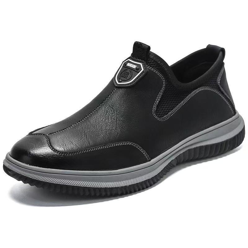 New Versatile Breathable Casual Leather Shoes for Men's Soft Sole and Soft Side, One-foot Loafers Business Casual Shoes