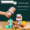 Пластиковый двухслойный стакан для завтрака и салата с ложкой, крышкой и вилкой для студентов - Портативный и герметичный