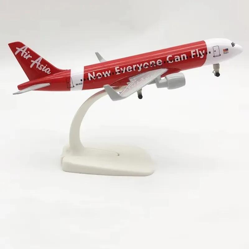 16/20 см Литой Металл Air Asia A320 Самолет Модель Самолета Модель Самолета Игрушка для Рождественского Подарка Коллекции