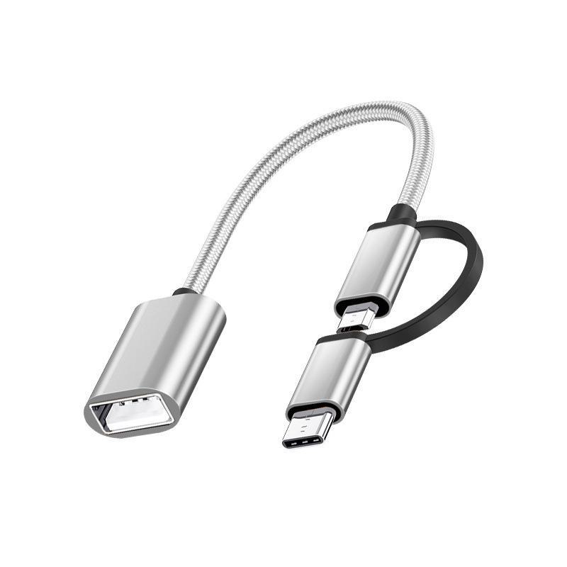 Двойной OTG-адаптер: Type-C на USB для Android — подключение USB-диска, мыши и клавиатуры
