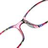 Fashion Print Stripe Vision Care Diopter Eyeglasses Reading Glasses Retro Frame Presbyopic Eyewear
