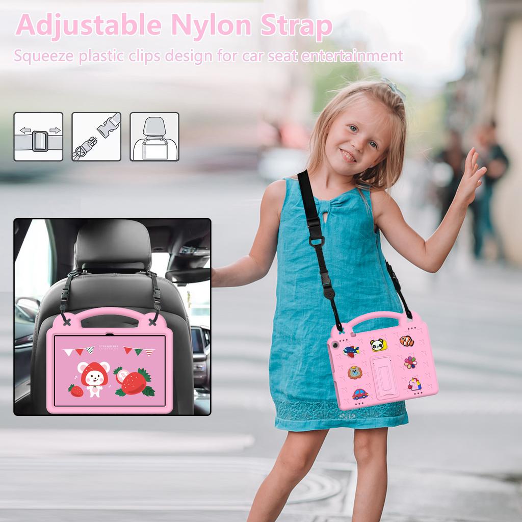 EVA Stand Case for ONN 10.1 Gen3 2022 Model 100071485 Kids Safe Cover DIY Style Tablet Shell With Handle Strap Shockproof Funda
