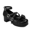 Lolita Women Mary Jane Shoes Pumps Platform Chunky Heel Ankle Strap Uniform Dress Shoes Heeled Gothic Oxfords Big Size 48
