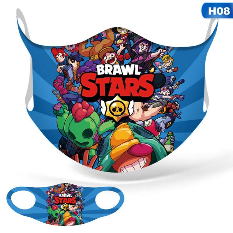 Игры Brawl Stars Leon 3D печать унисекс Пылезащитная маска модные ветрозащитные уличные забавные маски для рта