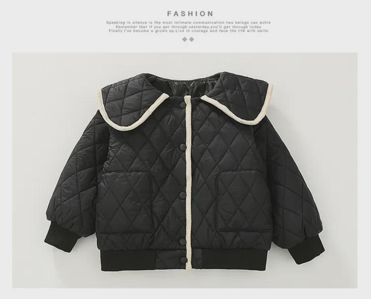 2024 Girls' Stylish Quilted Jacket: Versatile, Lightweight Autumn/Winter Cotton Coat