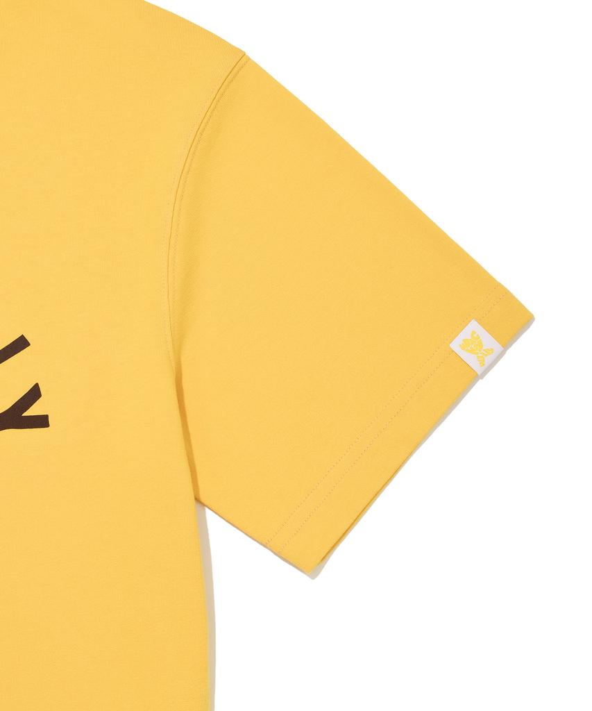 WACKY WILLY Point Graphic Short Sleeve T-Shirt Yellow