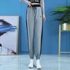 Женские спортивные штаны, весенне-летние свободные леггинсы со вставками, шаровары, дышащие повседневные вафельные спортивные штаны