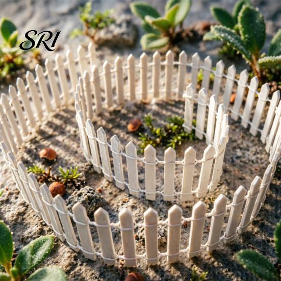 Mini Fence with Vibrant Colors for Flower Pots 35 Inch Long Fairy Garden Small Wood Decorative Picket Miniature Micro Landscape Ornaments Dollhouse