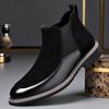 New Shoes for Men Genuine Leather Casual Shoes British Style Pointed Toe Dress Shoes Winter Cool Warm Plush Chelsea Boots