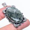 Natural Seraphinite Gemstone Handmade 925 Sterling Silver Pendant 2.13" H9d99