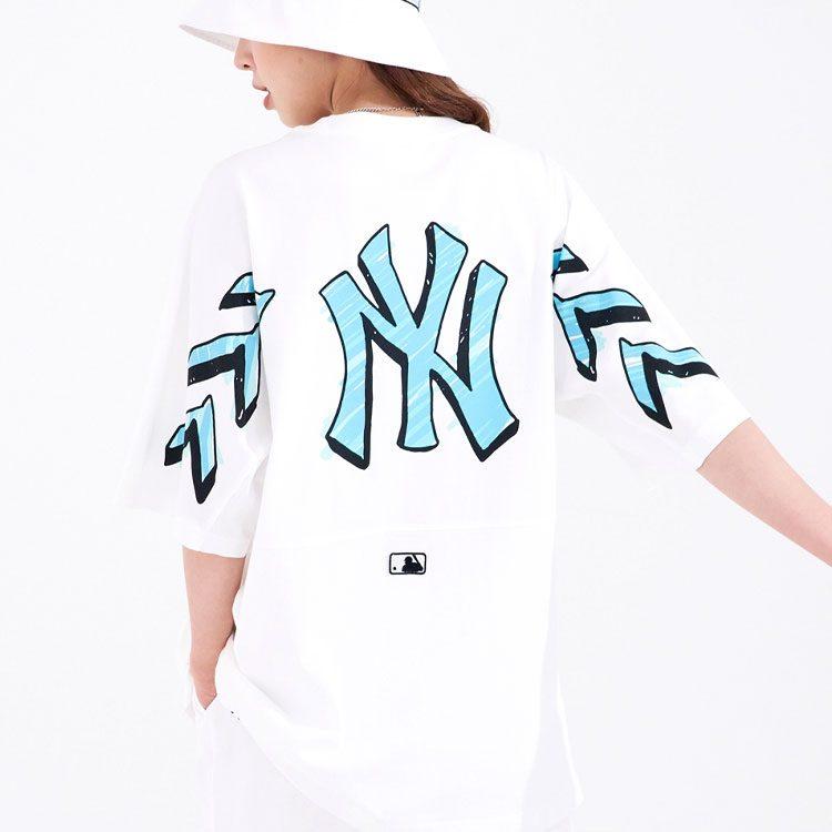 MLB Футболки New York Yankees Унисекс Белые С Круглым Вырезом Умеренный Прямой Крой 3ATSS2023-50WHS