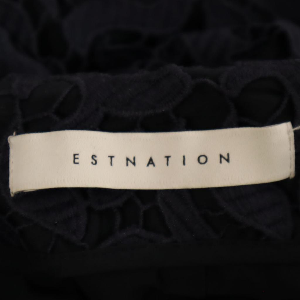 Юбка-карандаш ESTNATION длинная, полностью кружевная, облегающая, 36, темно-синяя, женская, б/у