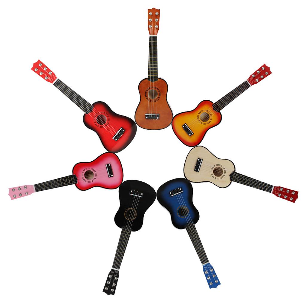 Cross Border Hot Selling Color Basswood 21 Inch Small Guitar Children's Toys Can Play 20 Wooden Guitars with a Minimum Batch Size of Guitar