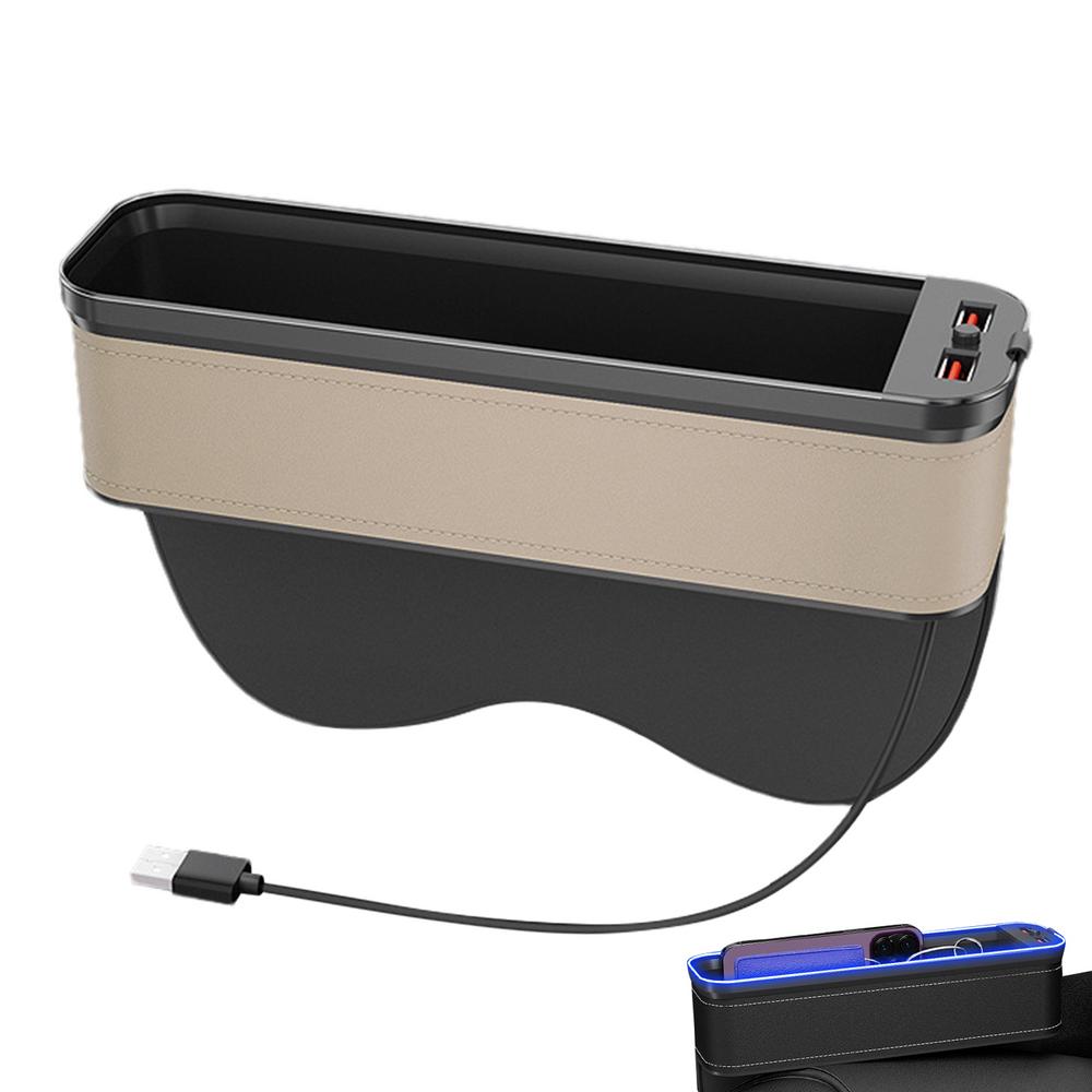 Органайзер для заполнения щелей автомобильного сиденья, светодиодная цветная подсветка, с возможностью зарядки через USB, ящик для хранения в щелях переднего сиденья, аксессуары