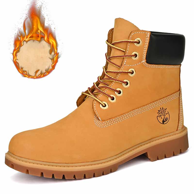 Ботинки мужские высокие ботинки мужские кожаные туфли зимняя мода плюшевые теплые туфли уличные кроссовки на шнуровке нескользящие ботильоны мужские