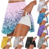 Женские спортивные эластичные плиссированные теннисные юбки для бега, йоги, внутренние шорты, эластичные спортивные шорты для гольфа с принтом