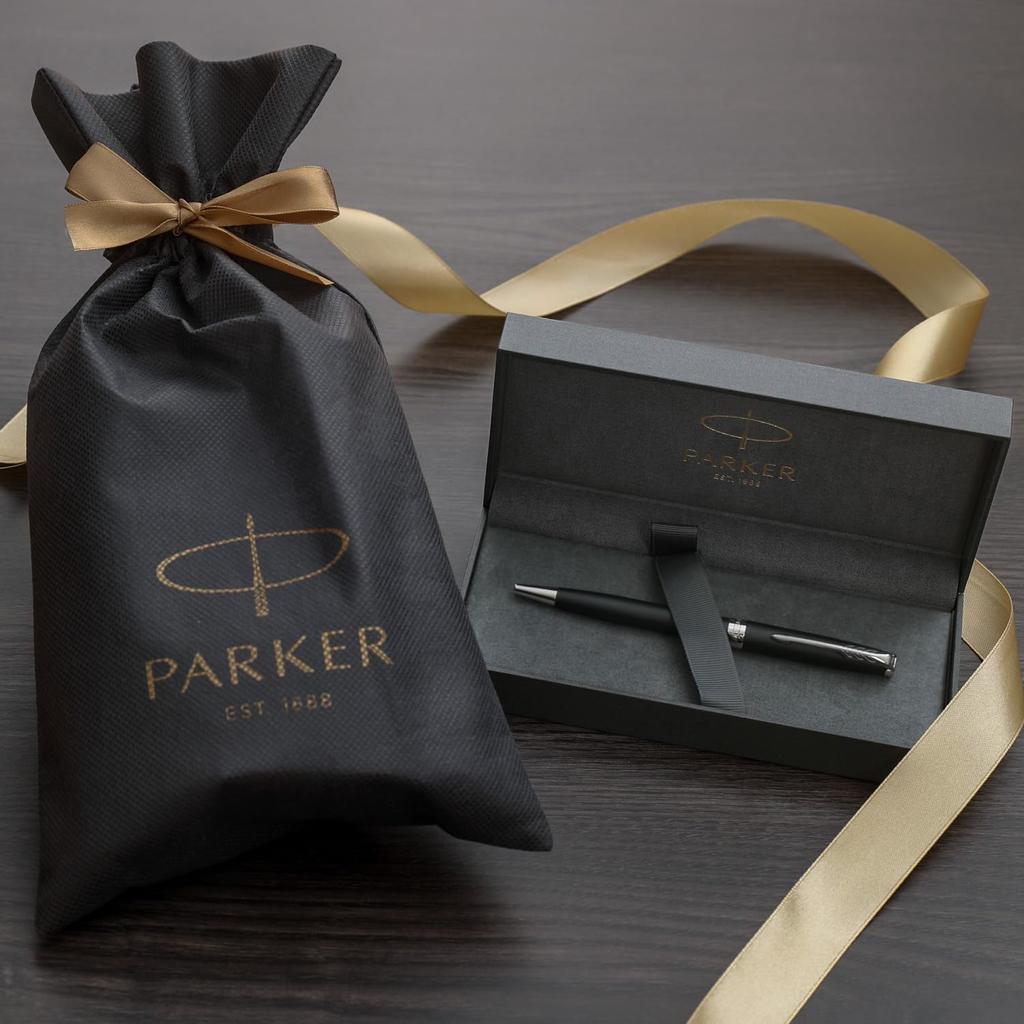 PARKER Ballpoint Pen Sonnet Matte Black CT Medium Point Oily Wrapping Bag with Brand Logo Gift Box Gift Present Luxury Official Regular Imported