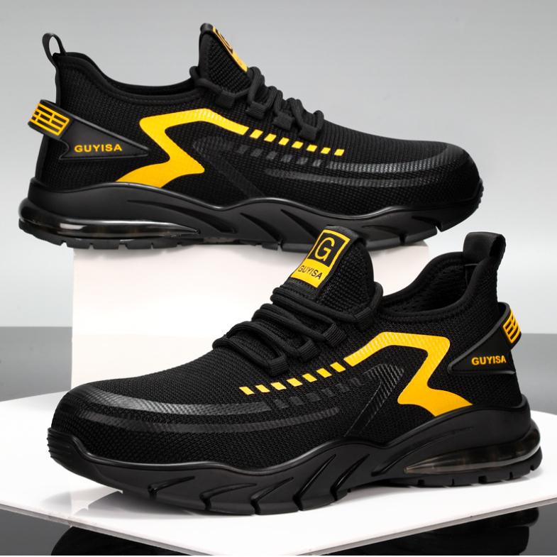 Men's Work Safety Shoes with Air Cushion Labor Protection Shoes Anti-smash Anti Puncture Boots