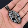 Gorgeous Tree Of Life Snowflake Obsidian Gemstone Handmade Pure Copper Wire Wrap Jewelry Pendant