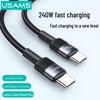 USAMS 240W Braided Type-C Fast Charging Cable for Huawei & Apple Devices