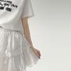 Белая кружевная юбка для женщин, весна-лето, милая мини-юбка трапециевидной формы с милым бантом и эластичной резинкой на талии, тонкая женская одежда в стиле Лолиты Y2K