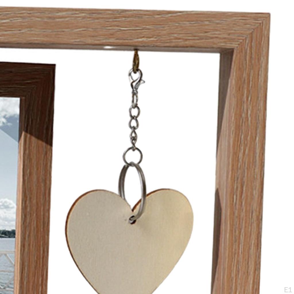 Фоторамка двусторонняя, подарок ко Дню святого Валентина, деревянная вращающаяся фотография 4x6 на годовщину