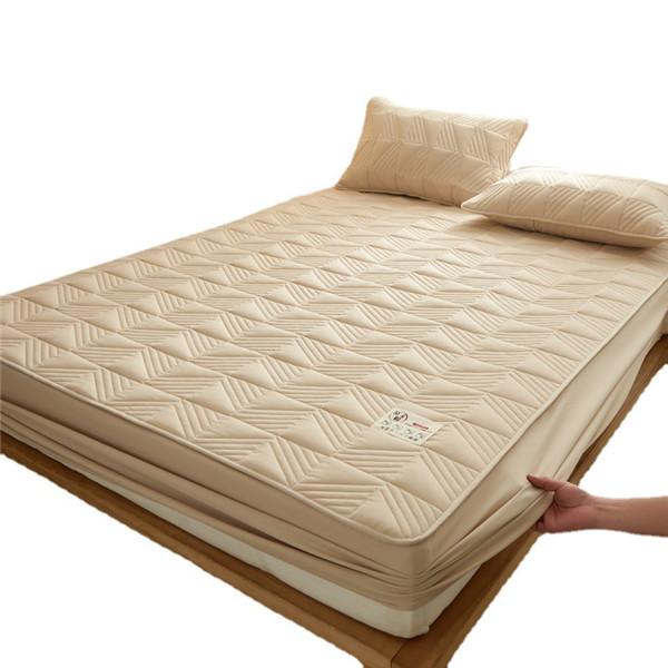 Утолщенный хлопковый наматрасник, стеганый, из мягкого соевого волокна, эластичный резиновый, мягкое покрывало, простыня на подкладке для кровати (Нет наволочки)