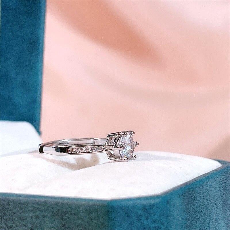 BELLA BOX Роскошное женское открытое кольцо с творческим цирконом, женские ювелирные изделия, серебряный подарок