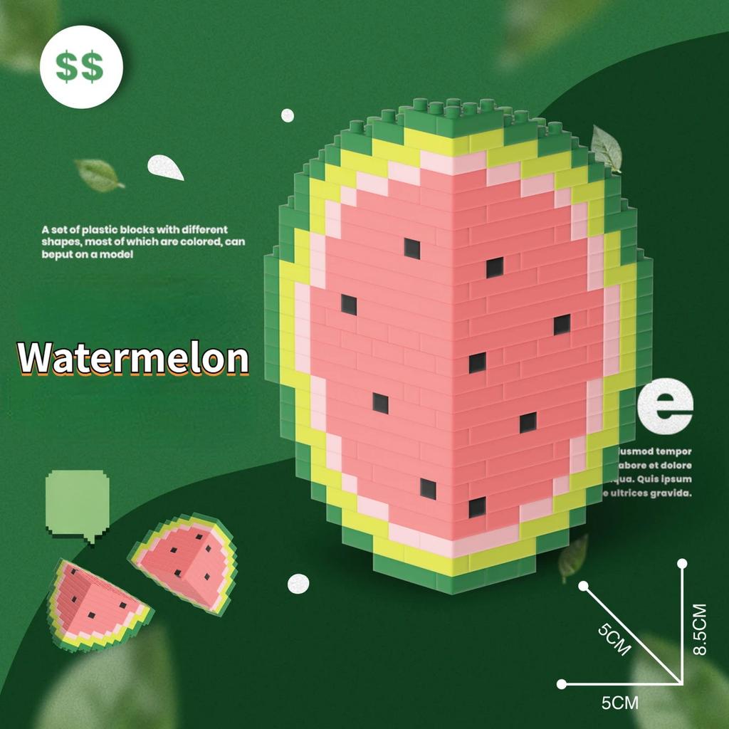 Оранжевый персик фрукты строительные блоки фруктовая модель для детской головоломки сборка игрушки дуриан микро кирпичики подарки на день рождения